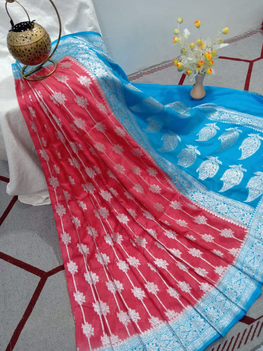 SEMI GEORGUTTE BANARASI SAREE