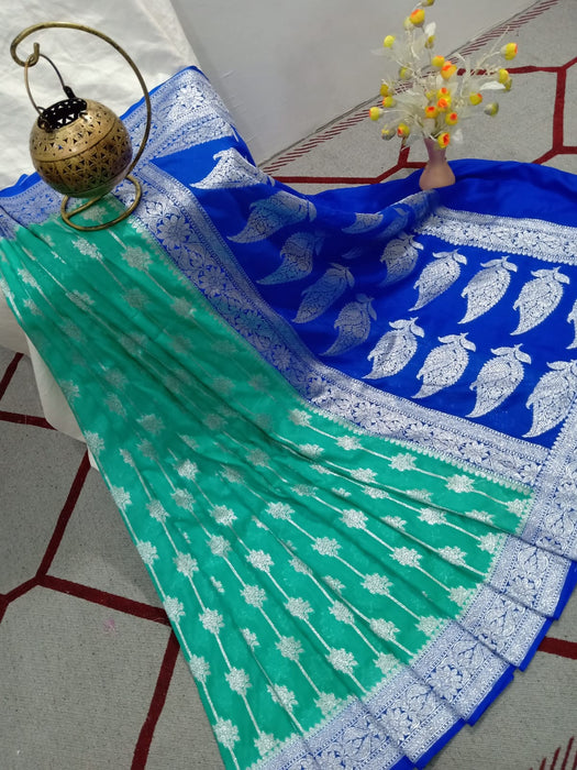 SEMI GEORGUTTE BANARASI SAREE