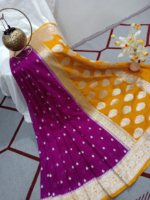 SEMI GEORGUTTE BANARASI SAREE