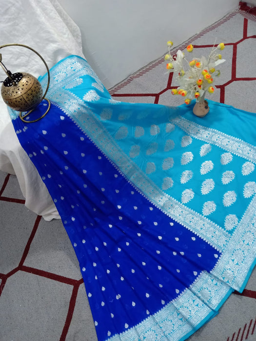 SEMI GEORGUTTE BANARASI SAREE