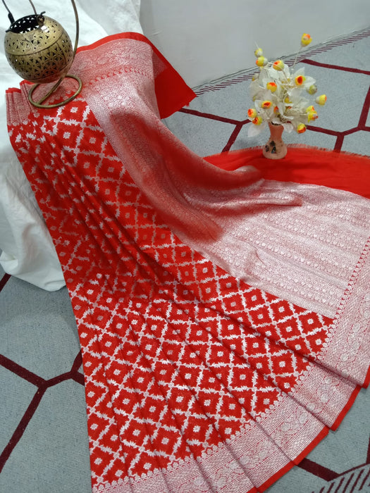 SEMI GEORGUTTE BANARASI SAREE