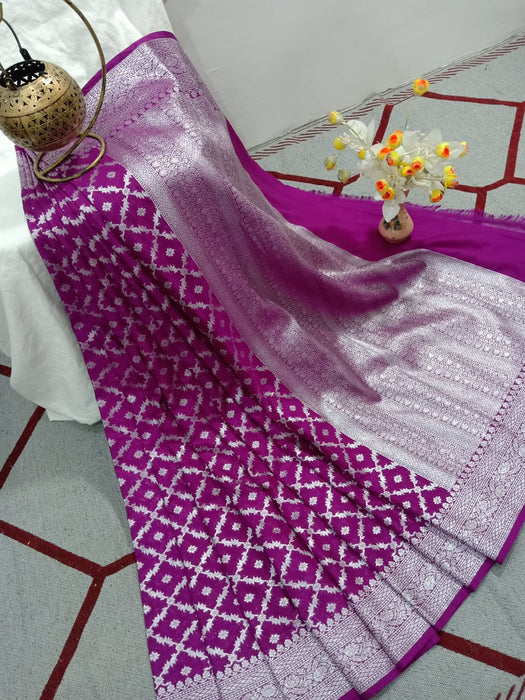 SEMI GEORGUTTE BANARASI SAREE