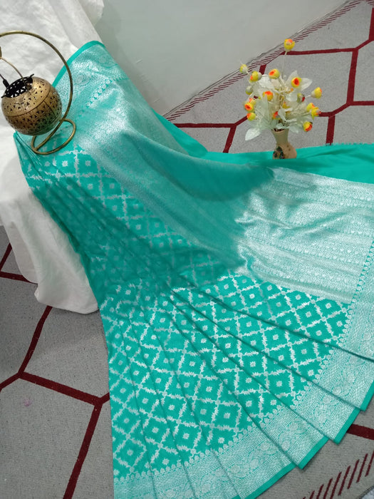 SEMI GEORGUTTE BANARASI SAREE