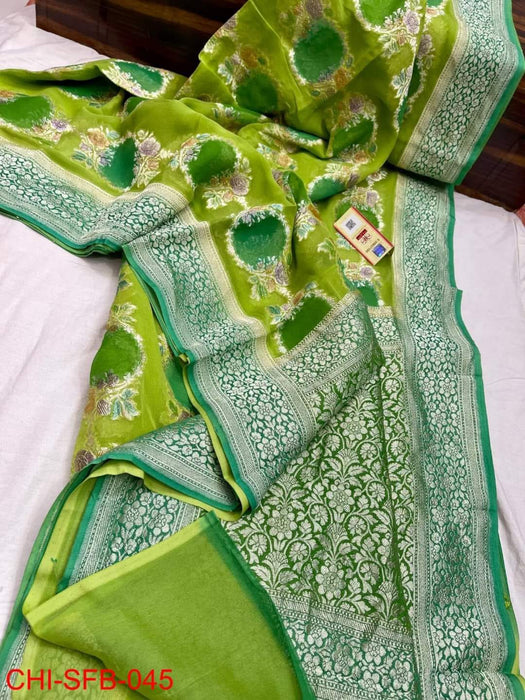 PURE BANARASI HNADLOOM KHADDI GEORGUTTE SAREE