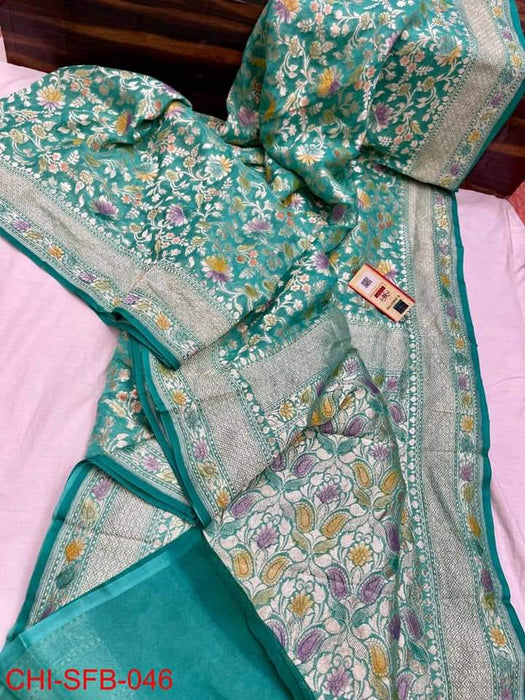 PURE BANARASI HANDLOOM KHADDI GEORGUTTE SAREE