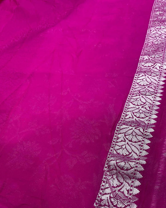 PURE BANARASI HANDLOOM KHADDI GEORGUTTE SAREE