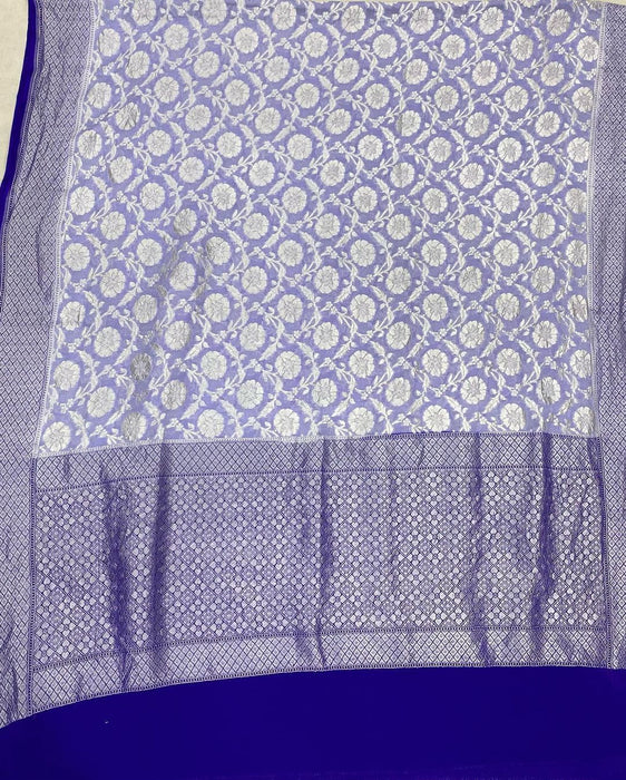 PURE BANARASI HANDLOOM KHADDI GEORGUTTE SAREE