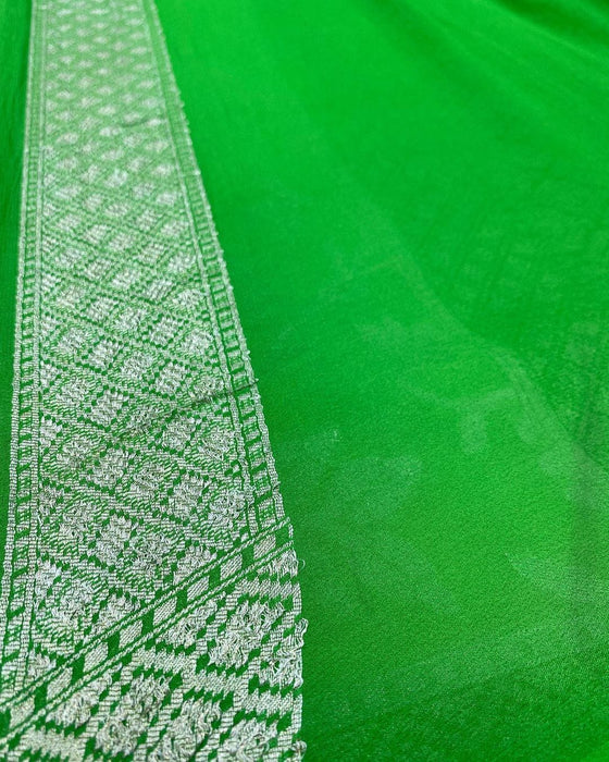 PURE BANARASI HANDLOOM KHADDI GEORGUTTE SAREE