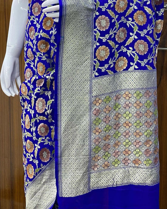 PURE BANARASI HANDLOOM KHADDI GEORGUTTE SAREE