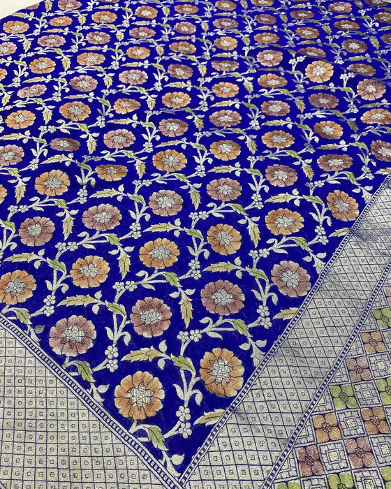 PURE BANARASI HANDLOOM KHADDI GEORGUTTE SAREE