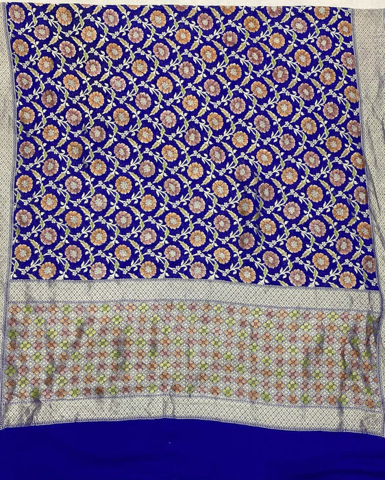 PURE BANARASI HANDLOOM KHADDI GEORGUTTE SAREE