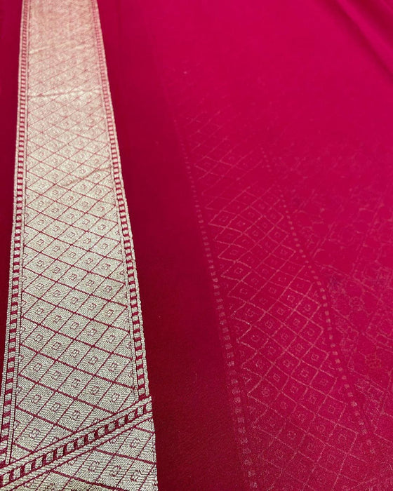 PURE BANARASI HANDLOOM KHADDI GEORGUTTE SAREE