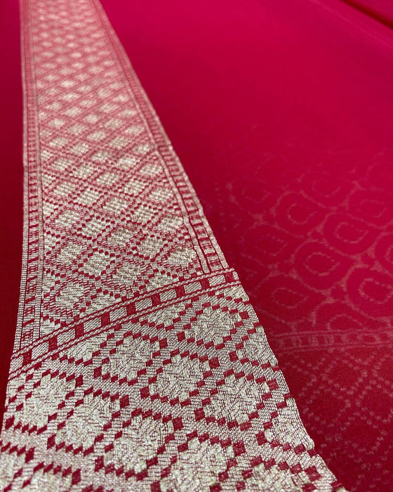 PURE BANARASI HANDLOOM KHADDI GEORGUTTE SAREE