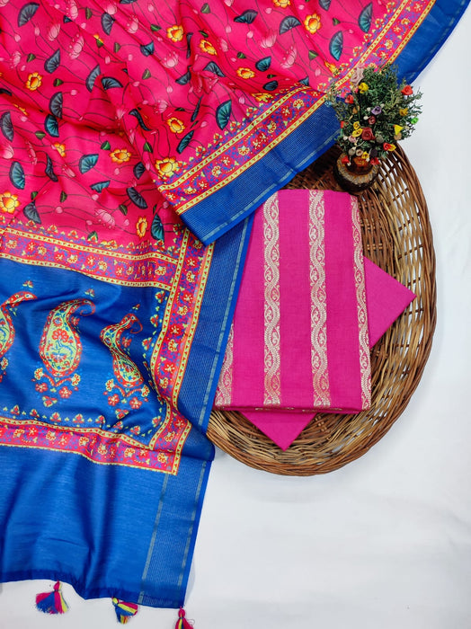 SOFT BANARASI COTTON CHANDERI SUIT