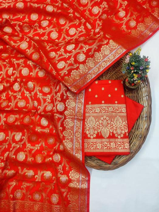 SOFT BANARASI CHANDERI COTTON SUIT