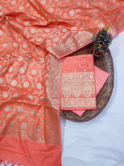 SOFT BANARASI CHANDERI COTTON SUIT