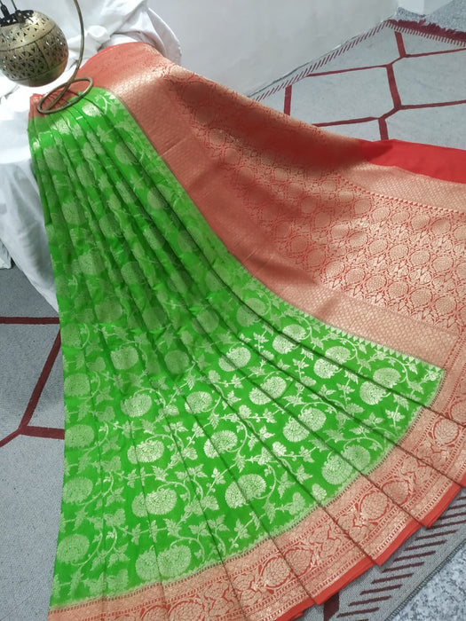 BANARASI SEMI GEORGUTTE SAREE