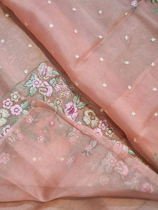 PURE BANARASI KORA ORGANZA SAREE