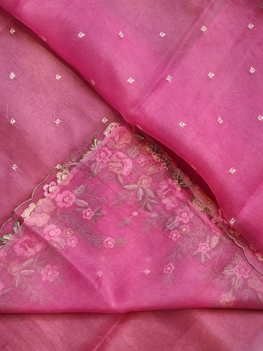 PURE BANARASI KORA ORGANZA SAREE