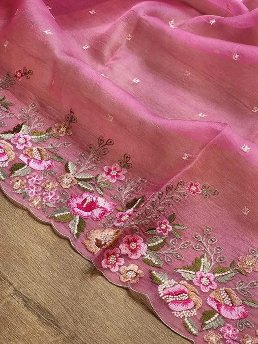 PURE BANARASI KORA ORGANZA SAREE