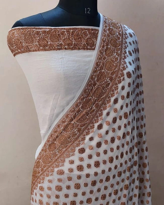 PURE BANARASI HANDLOOM KHADDI GEORGUTTE SAREE