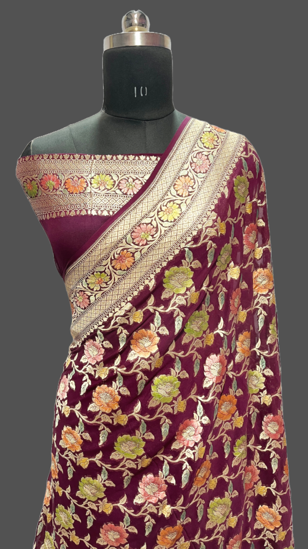 Pure Banarasi Khaddi Georgutte Saree